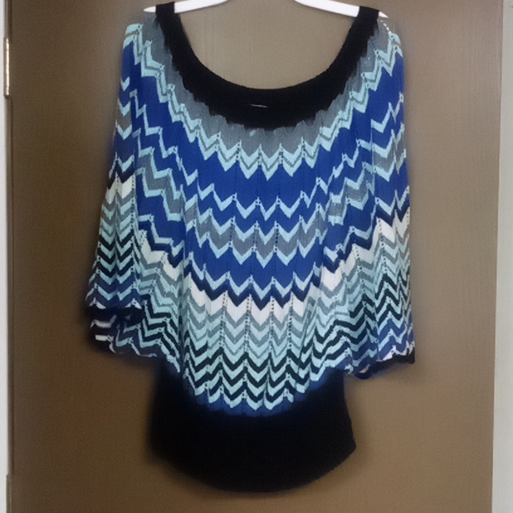 NY Collection Poncho Style Sweater